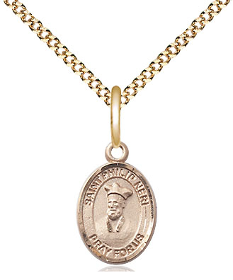 14kt Gold Filled Saint Philip Neri Pendant on a 18 inch Gold Plate Light Curb chain