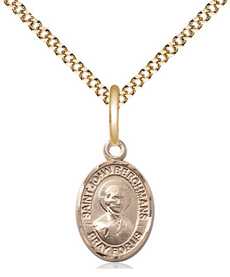 14kt Gold Filled Saint John Berchmans Pendant on a 18 inch Gold Plate Light Curb chain