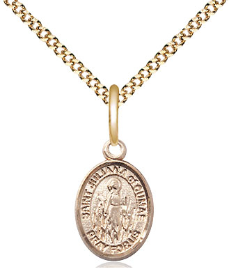 14kt Gold Filled Saint Juliana of Cumae Pendant on a 18 inch Gold Plate Light Curb chain