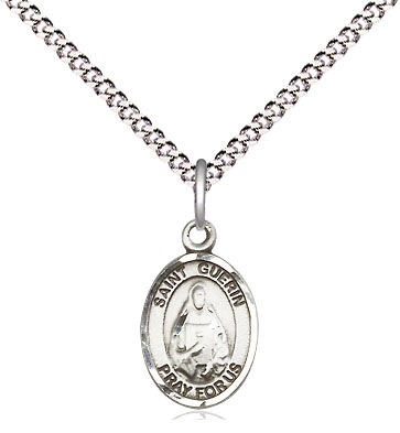 Sterling Silver Saint Theodora Pendant on a 18 inch Light Rhodium Light Curb chain