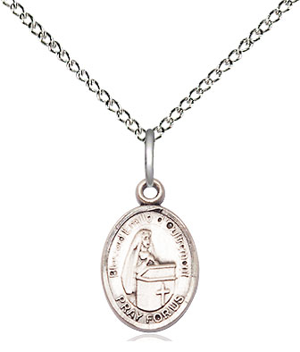 Sterling Silver Blessed Emilee Doultremont Pendant on a 18 inch Sterling Silver Light Curb chain