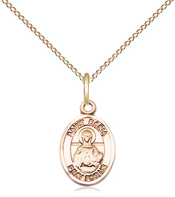 14kt Gold Filled Saint Daria Pendant on a 18 inch Gold Filled Light Curb chain