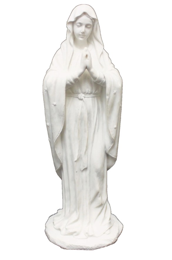 Adoring Virgin in all white, 8&quot;
