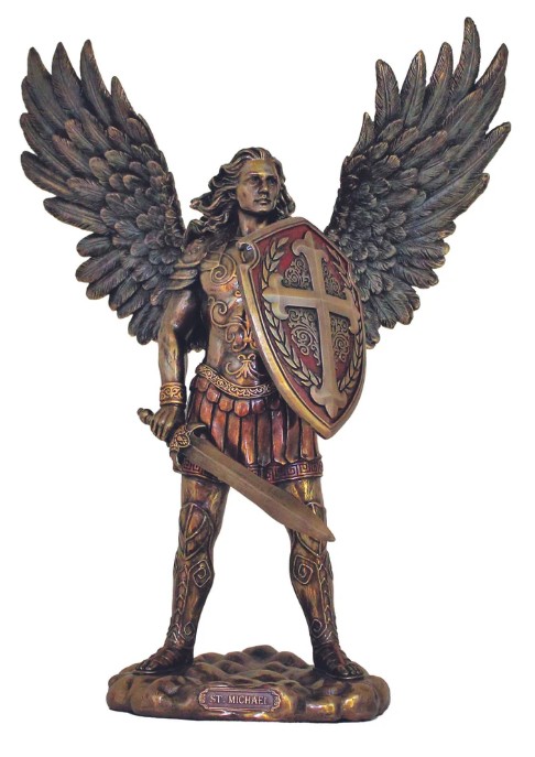 St. Michael w/o the devil, cold cast bronze, 13.5&quot;