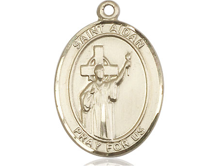 14kt Gold Saint Aidan of Lindesfarne Medal