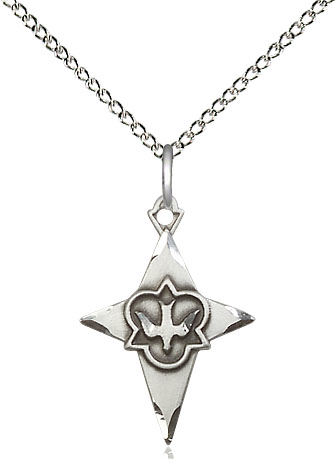 Sterling Silver Cross Pendant on a 18 inch Sterling Silver Light Curb chain