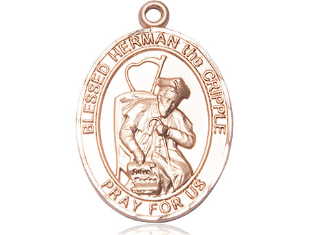 14kt Gold Blessed Herman the Cripple Medal