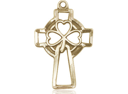 14kt Gold Shamrock Cross Medal