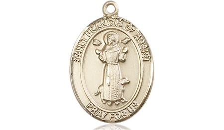 14kt Gold Saint Francis of Assisi Medal