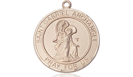 14kt Gold Saint Gabriel the Archangel Medal