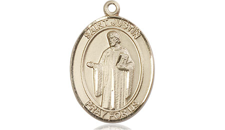 14kt Gold Saint Justin Medal