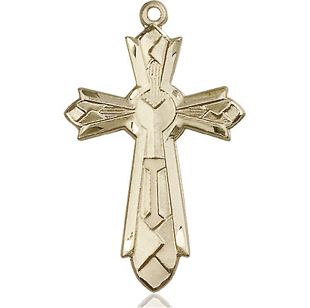 14kt Gold Mosaic Cross Medal