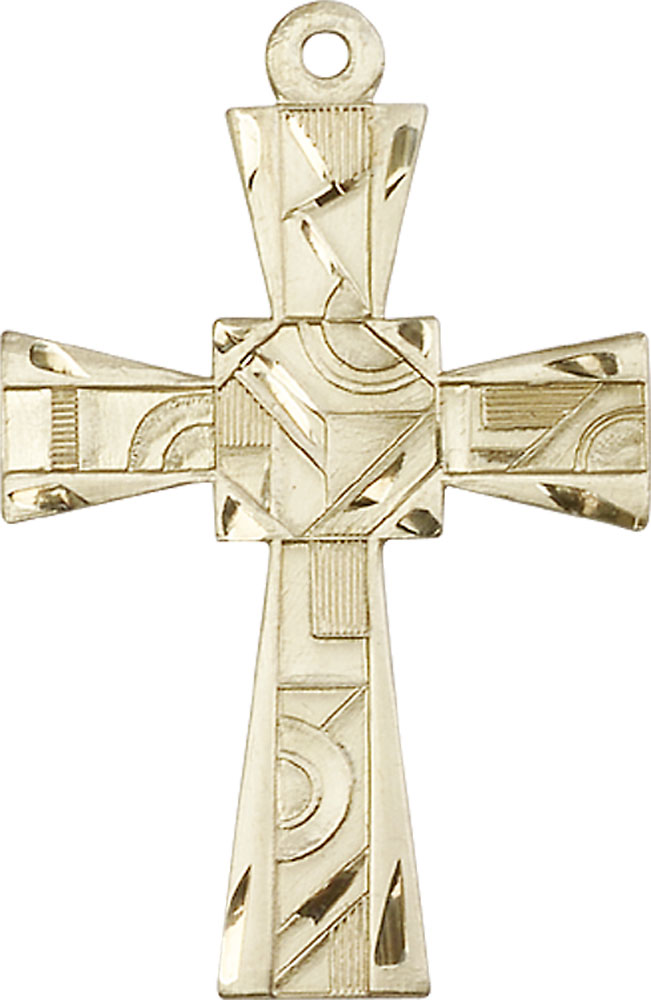 14kt Gold Mosaic Cross Medal