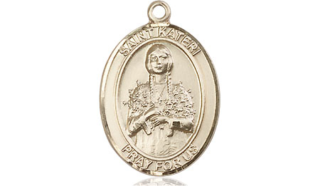 14kt Gold Saint Kateri Medal