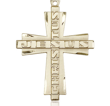 14kt Gold Jesus Christus Cross Medal