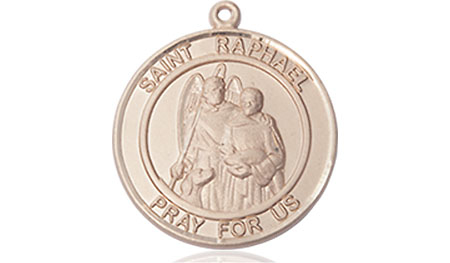 14kt Gold Saint Raphael the Archangel Medal