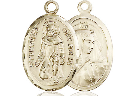 14kt Gold Saint Peregrine Medal