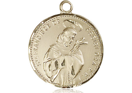 14kt Gold Saint Francis of Assisi Medal