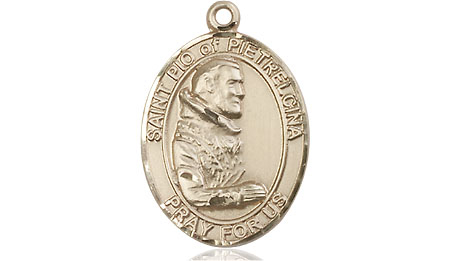 14kt Gold Saint Pio of Pietrelcina Medal