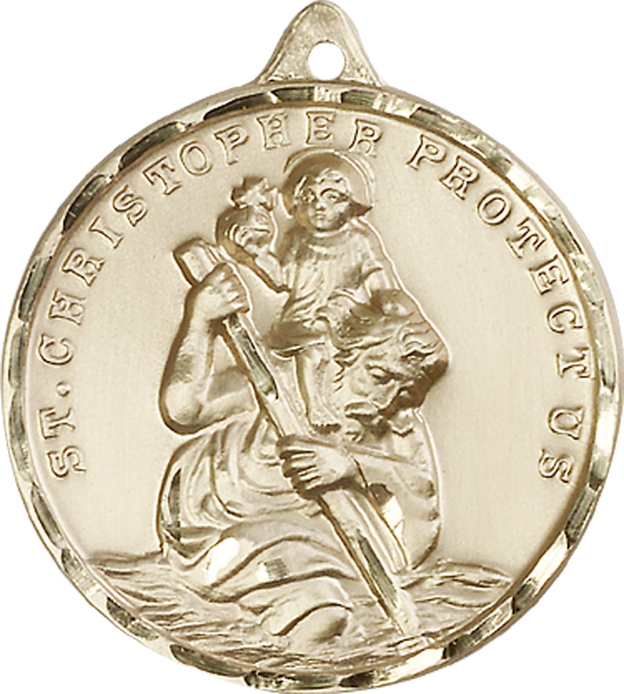 14kt Gold Saint Christopher Medal
