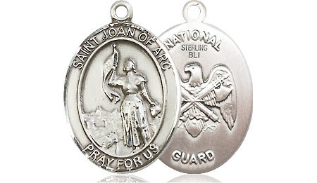 Sterling Silver Saint Joan of Arc National Guard Medal