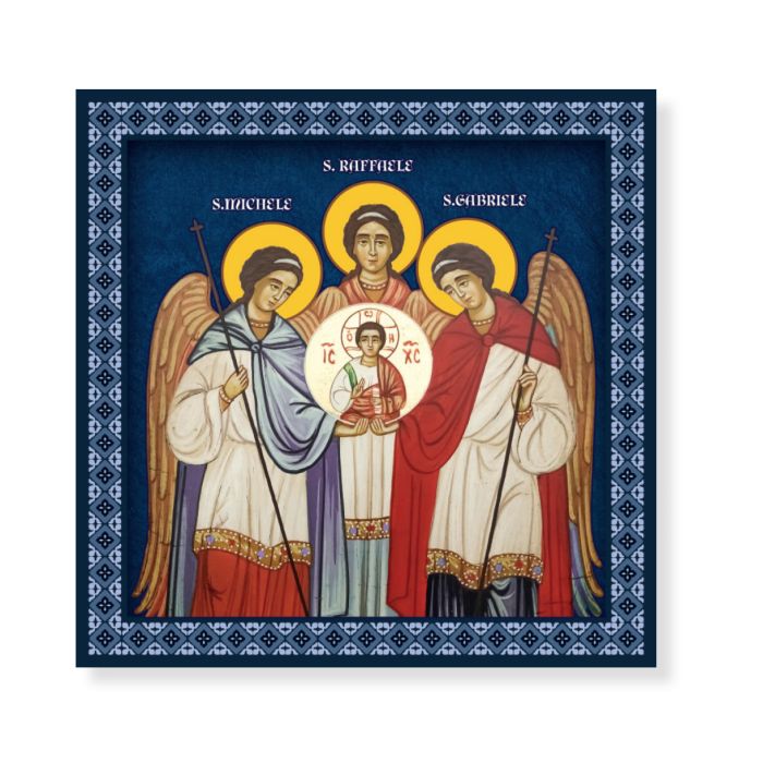 20cm x 20cm The Three Archangels Printed Ceramic Tile Boxed 