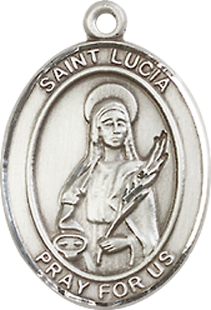 Sterling Silver Saint Lucia of Syracuse Medal - With Box