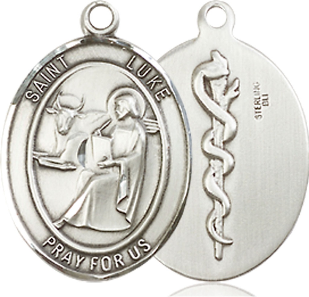 Sterling Silver Saint Luke the Apostle Doctor Medal