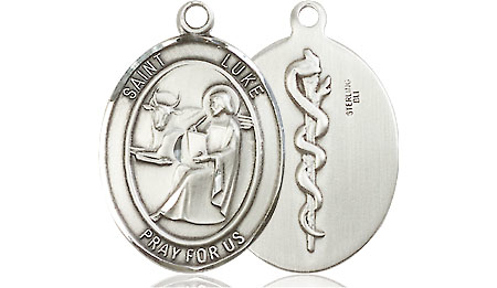 Sterling Silver Saint Luke the Apostle Doctor Medal