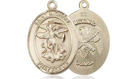 14kt Gold Filled Saint Michael National Guard Medal