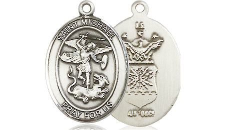 Sterling Silver Saint Michael Air Force Medal