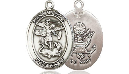 Sterling Silver Saint Michael Army Medal