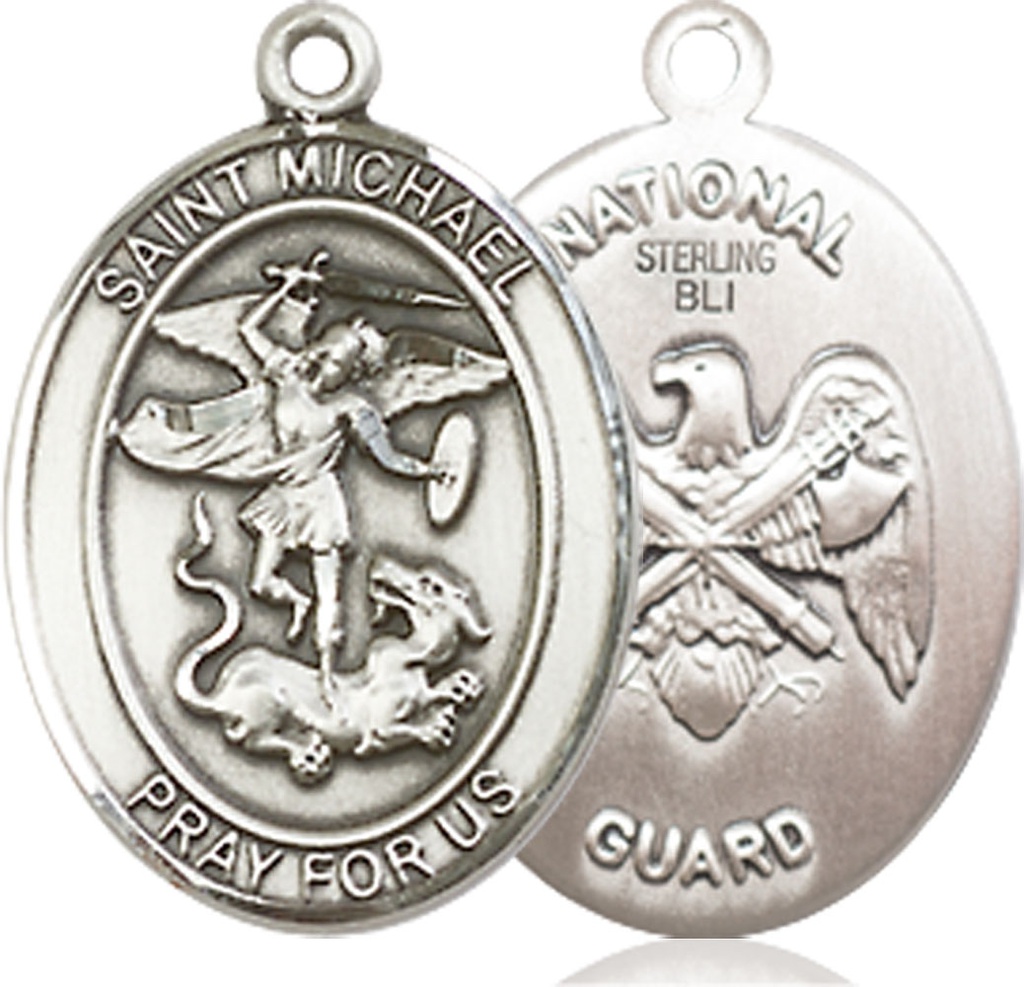 Sterling Silver Saint Michael National Guard Medal