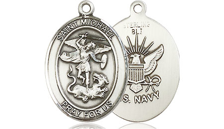 Sterling Silver Saint Michael Navy Medal