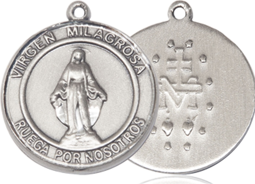 Sterling Silver Virgen Milagrosa Medal