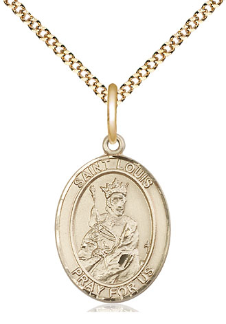 14kt Gold Filled Saint Louis Pendant on a 18 inch Gold Plate Light Curb chain