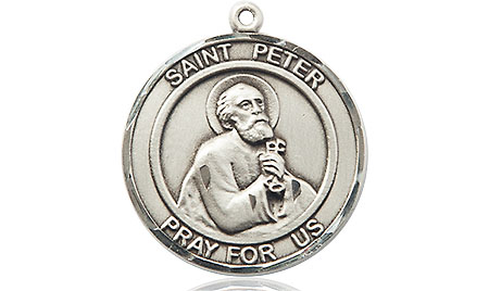 Sterling Silver Saint Peter the Apostle Medal