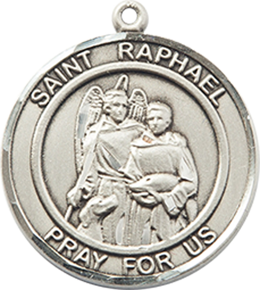 Sterling Silver Saint Raphael the Archangel Medal