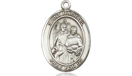 Sterling Silver Saint Raphael the Archangel Medal - With Box