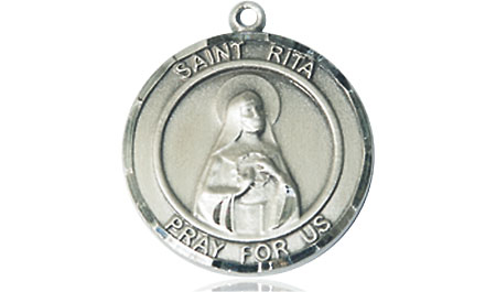 Sterling Silver Saint Rita of Cascia Medal