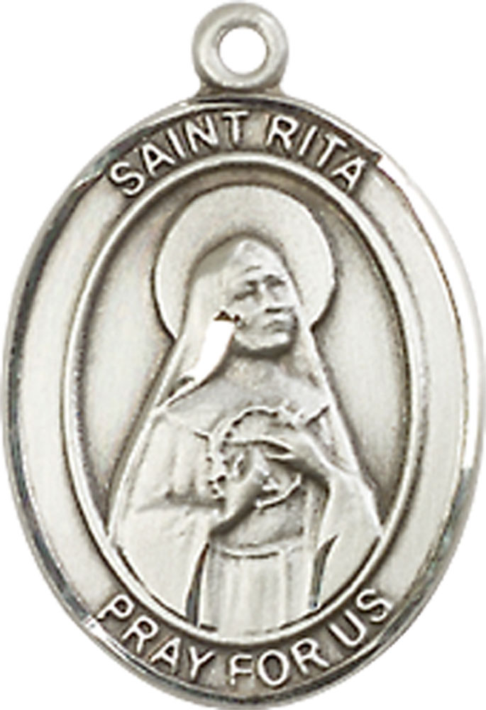 Sterling Silver Saint Rita of Cascia Medal - With Box