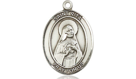 Sterling Silver Saint Rita of Cascia Medal - With Box
