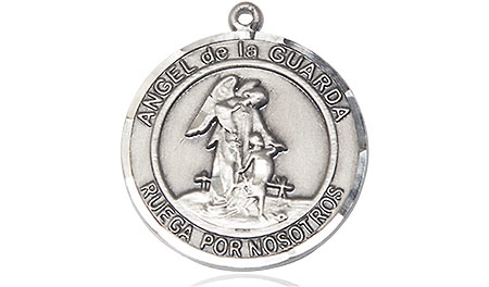 Sterling Silver Angel de la Guarda Medal