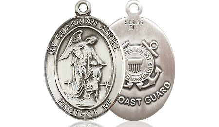 Sterling Silver Guardian Angel Coast Guard Medal