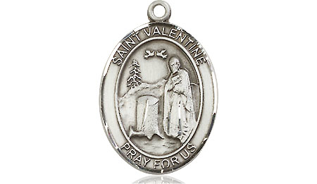 Sterling Silver Saint Valentine of Rome Medal - With Box
