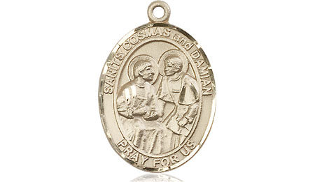 14kt Gold Filled Saints Cosmas &amp; Damian Medal