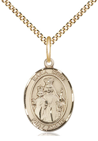 14kt Gold Filled Maria Stein Pendant on a 18 inch Gold Plate Light Curb chain