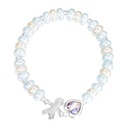 Children's Blue Pearlized Bracelet with Guardian Angel Heart and Metal Boy Charm Boxed