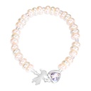 Children's Pink Pearlized Bracelet With Guardian Angel Heart