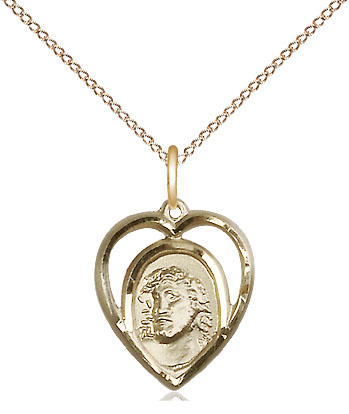 14kt Gold Filled Ecce Homo Pendant on a 18 inch Gold Filled Light Curb chain